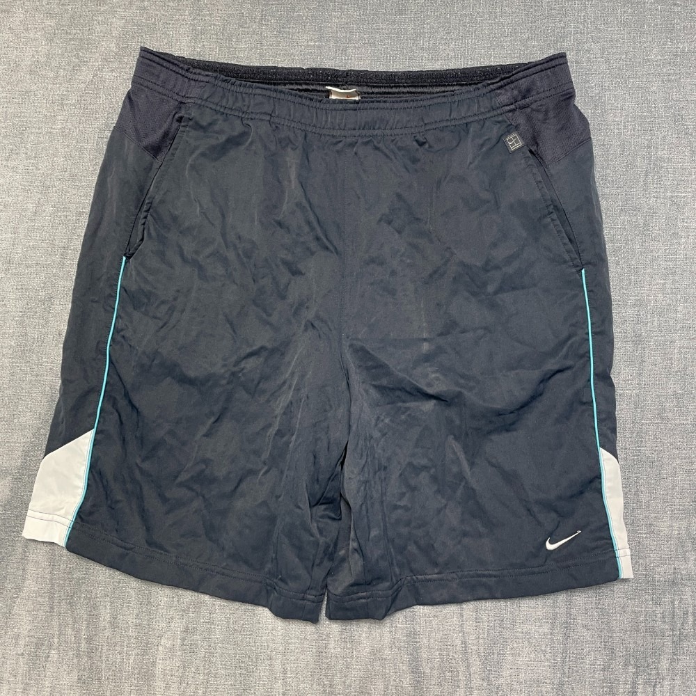 Nike Fit Dry Running Shorts Mens 2XL Navy Blue Swoosh Logo Performance Athletic